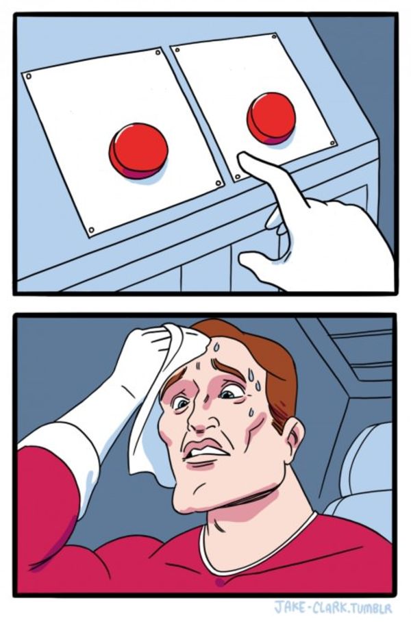 Two Buttons meme about Modern Animal